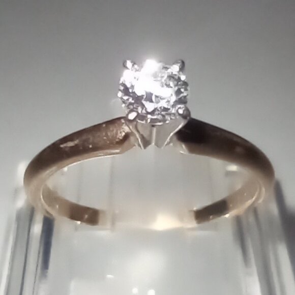 REDUCED!  14Kt Yellow Gold 1/4-Carat Solitaire Diamond Ring - Picture 2 of 7